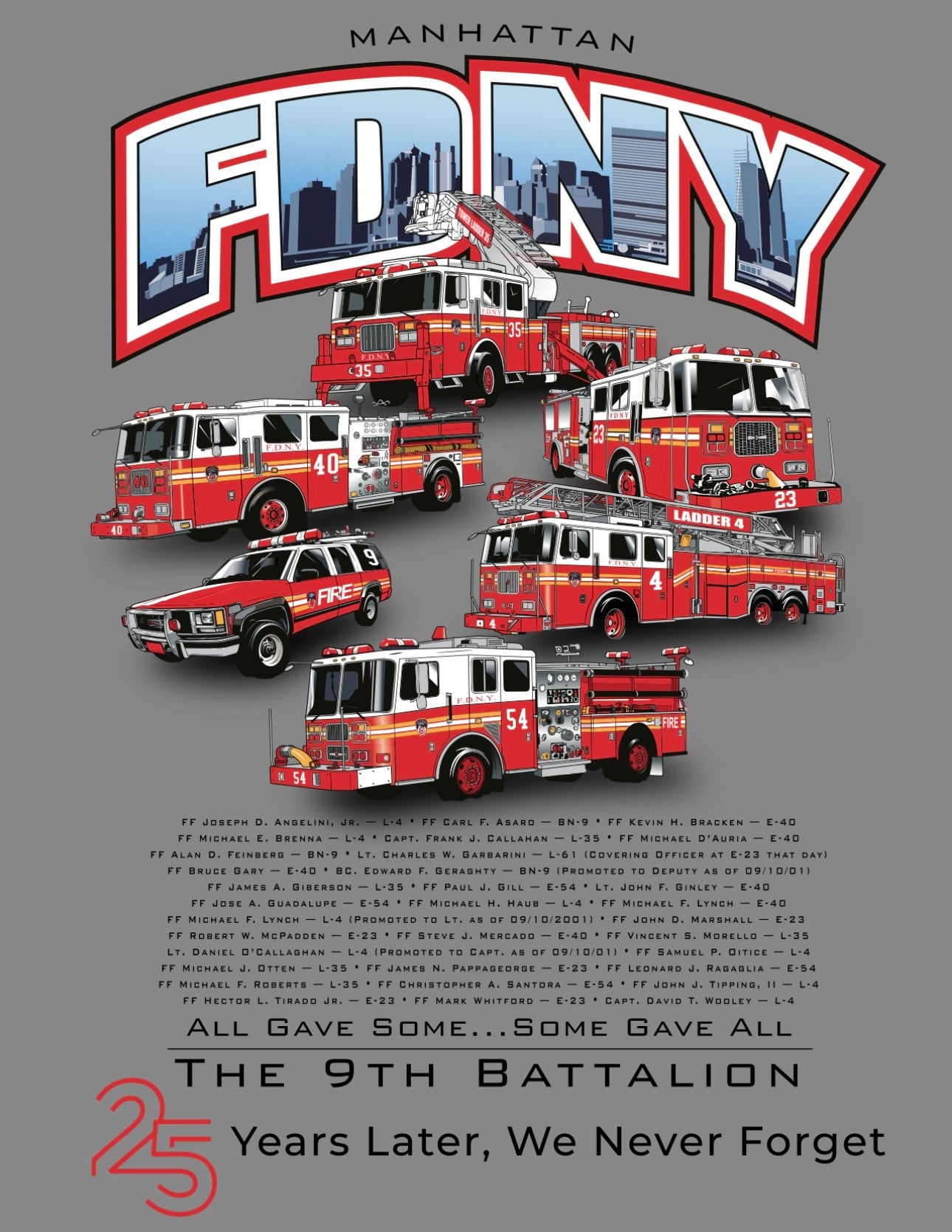 9th Battalion - 25th Anniversary Memorial Shirts
